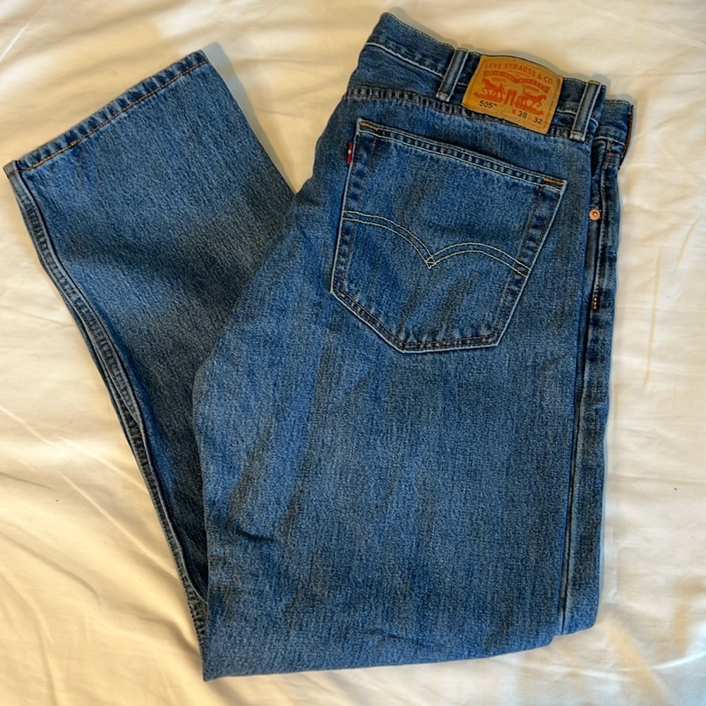Levi’s 505 Rigid Denim Men’s Blue Jeans 38 x 31